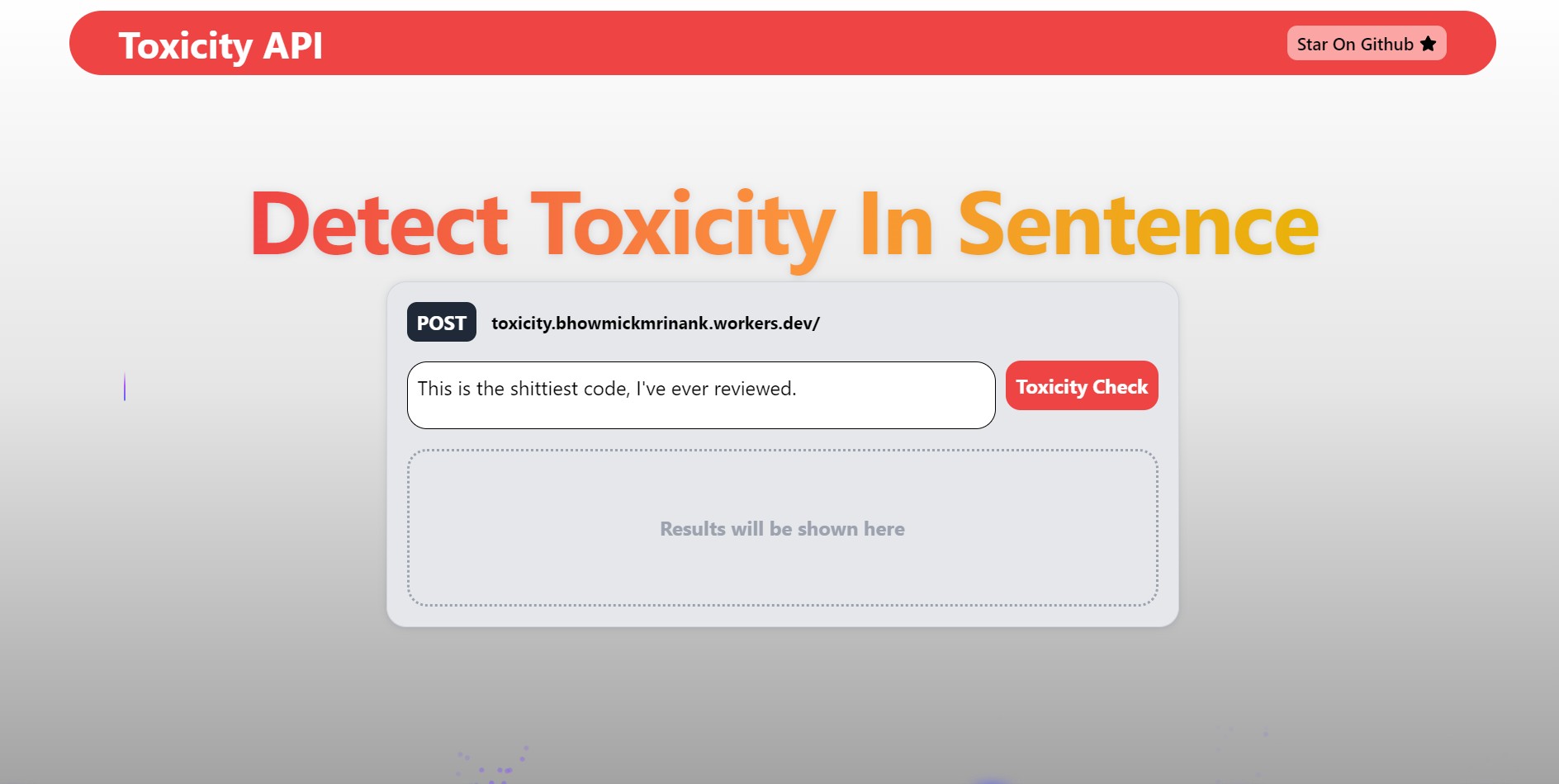 Toxicity API
